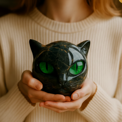 HaleStone® - Large Black Cat Sculpture