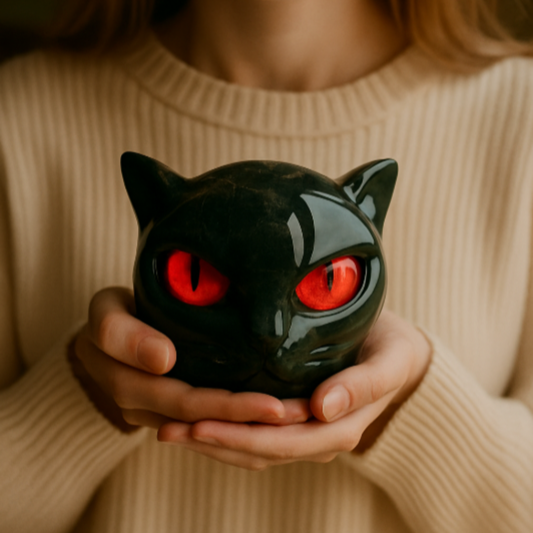 HaleStone® - Large Black Cat Sculpture