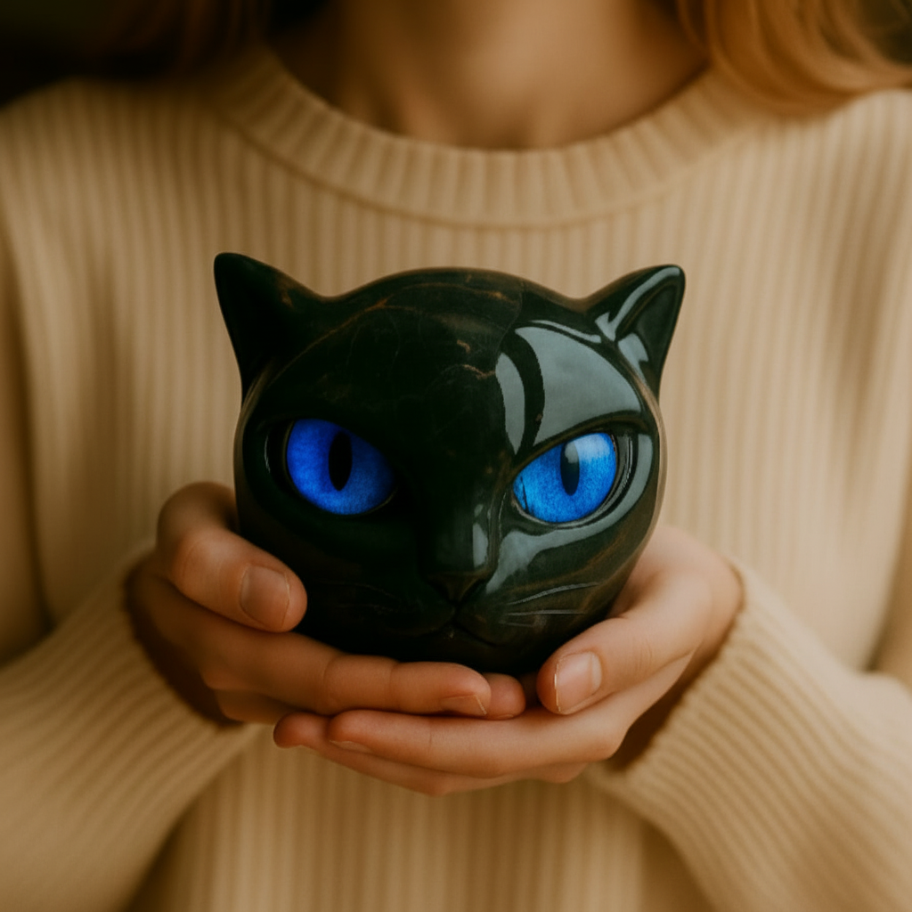 HaleStone® - Large Black Cat Sculpture