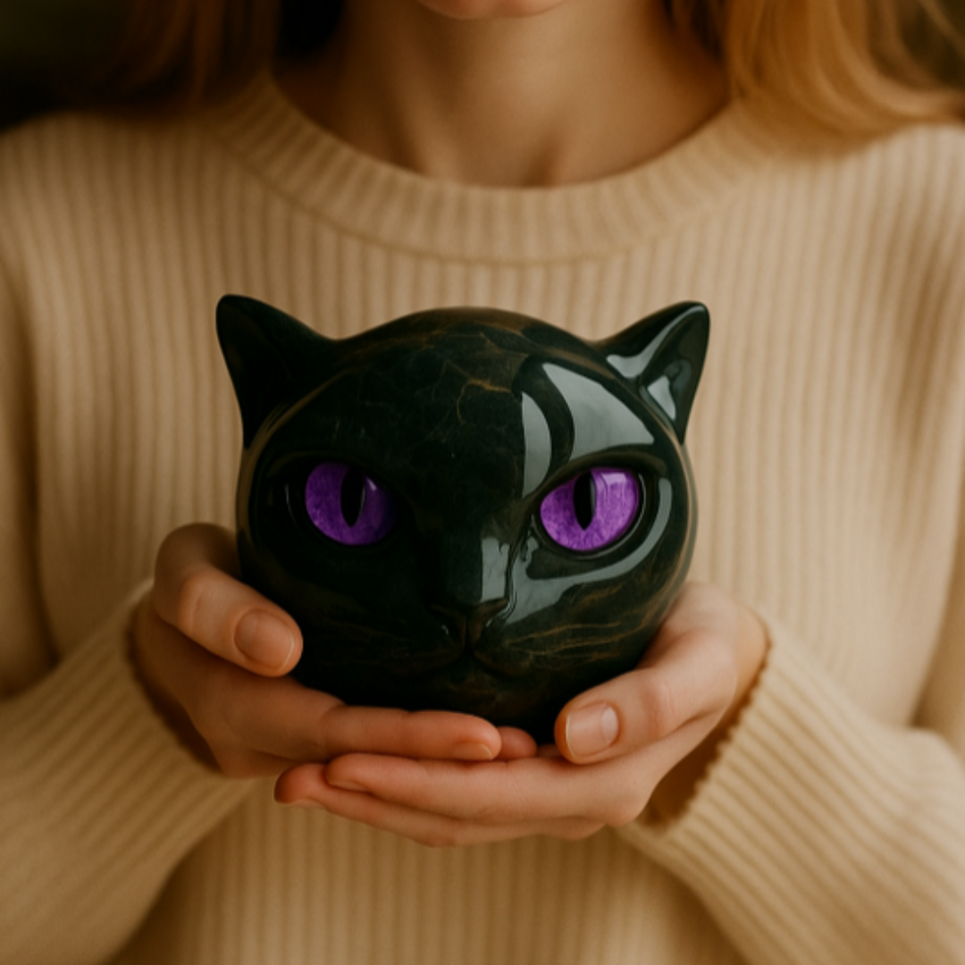 HaleStone® - Large Black Cat Sculpture